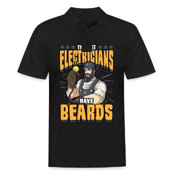 Électricien Electricité Artisans Métier Drôle - Polo Homme - noir - Devant - Kai (181cm)