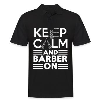 Barber Barbier Coiffeur homme Barbershop - Polo Homme - noir - Devant - Kai (181cm)