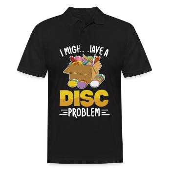 Wurfsport Design für einen Discgolf Profi - Männer Poloshirt - Schwarz - Vorne - Kai (181cm)