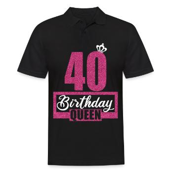 40. Geburtstag 40 Jahre 40er Birthday Queen - Männer Poloshirt - Schwarz - Vorne - Kai (181cm)