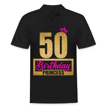 50e anniversaire 50 ans 50 anniversaires 50 anniversaires de la princesse - Polo Homme - noir - Devant - Kai (181cm)
