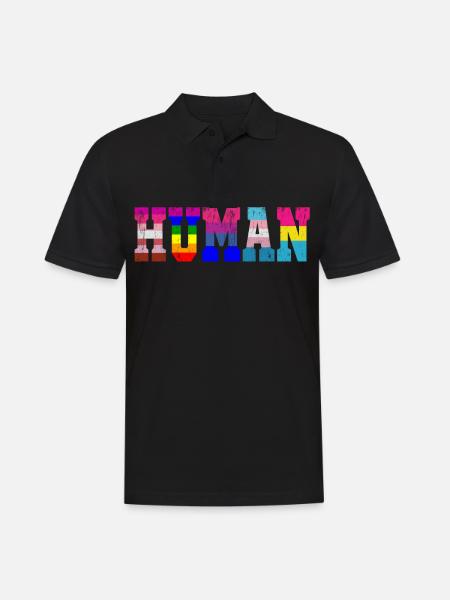 LGBT Human Flag LGBT Pride Gay Pride Month LGBTQ - Männer Poloshirt - Schwarz