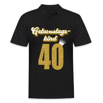 40. Geburtstag 40 Jahre 40er Geburtstagskind - Männer Poloshirt - Schwarz - Vorne - Kai (181cm)