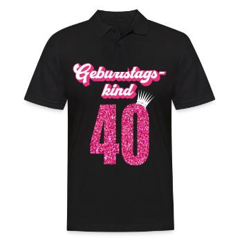 40. Geburtstag 40 Jahre 40er Geburtstagskind - Männer Poloshirt - Schwarz - Vorne - Kai (181cm)