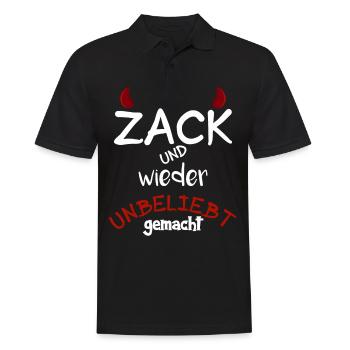 Zack und wieder unbeliebt gemacht - Männer Poloshirt - Schwarz - Vorne - Kai (181cm)