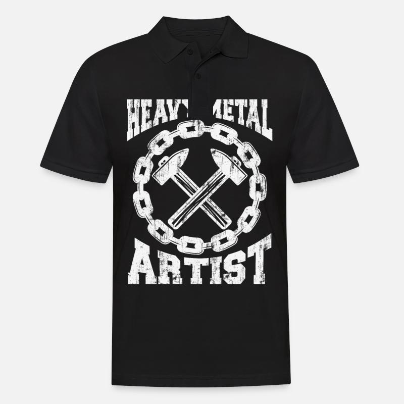 Blacksmith locksmith metalworker iron - Men's Polo Shirt - black