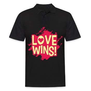 LOVE WINS LGBT Pride Gay Pride Month LGBTQ - Polo Homme - noir - Devant - Kai (181cm)