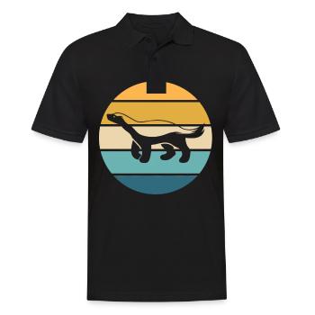 Retro Honigdachs Vintage Honigdachs - Männer Poloshirt - Schwarz - Vorne - Kai (181cm)