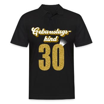 30. Geburtstag 30 Jahre 30er Geburtstagskind - Männer Poloshirt - Schwarz - Vorne - Kai (181cm)