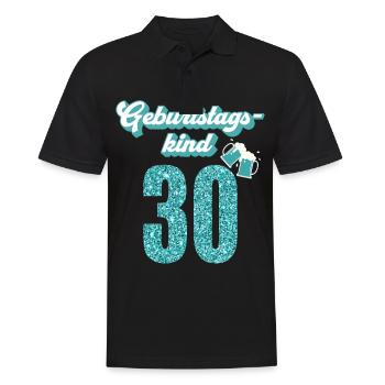 30. Geburtstag 30 Jahre 30er Geburtstagskind - Männer Poloshirt - Schwarz - Vorne - Kai (181cm)