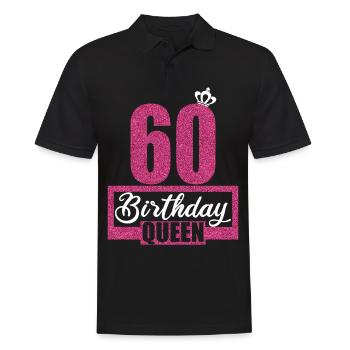 60th Birthday 60 years 60s Birthday Queen - Men's Polo Shirt - black - Front - Kai (181cm)