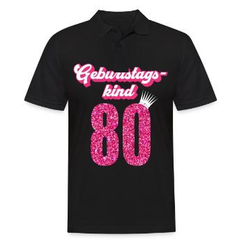 80. Geburtstag 80 Jahre 80er Geburtstagskind - Männer Poloshirt - Schwarz - Vorne - Kai (181cm)