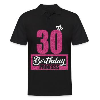 30. Geburtstag 30 Jahre 30er Birthday Princess - Männer Poloshirt - Schwarz - Vorne - Kai (181cm)