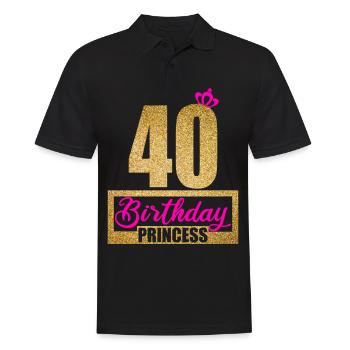 40e anniversaire 40 ans 40 Anniversaires princess - Polo Homme - noir - Devant - Kai (181cm)