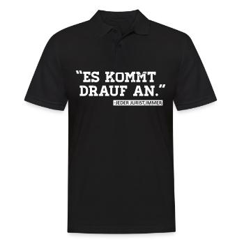 Es kommt drauf an | Jurist - Männer Poloshirt - Schwarz - Vorne - Kai (181cm)