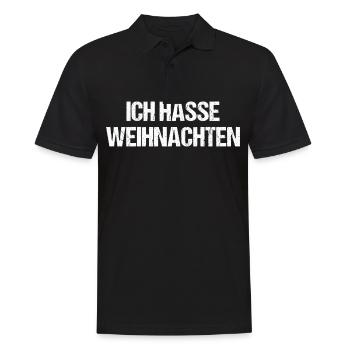 Ich hasse Weihnachten - Männer Poloshirt - Schwarz - Vorne - Kai (181cm)