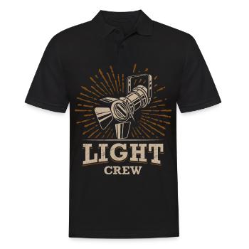 LIGHT CREW Lighting Technology Lighting Technician - Men's Polo Shirt - black - Front - Kai (181cm)