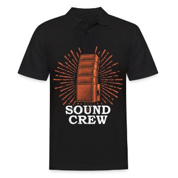 SOUND CREW Tontechniker Veranstaltungstechniker - Männer Poloshirt - Schwarz - Vorne - Kai (181cm)