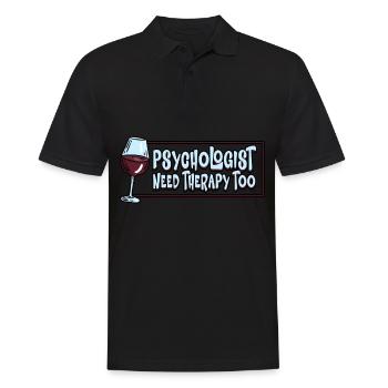 Psychologue Thérapeute Thérapie Psychologue Profession - Polo Homme - noir - Devant - Kai (181cm)