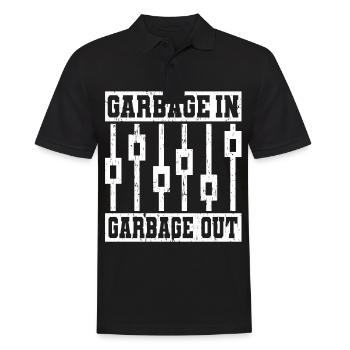 GARBAGE IN GARBAGE OUT Tontechniker - Männer Poloshirt - Schwarz - Vorne - Kai (181cm)