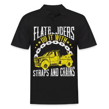 Abschleppwagen Abschleppdienst Abschlepper - Männer Poloshirt - Schwarz - Vorne - Kai (181cm)