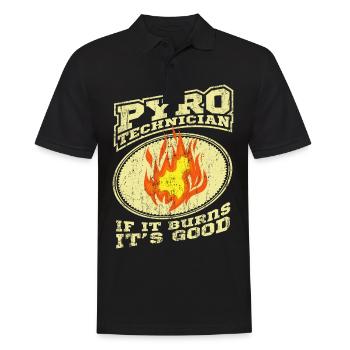 PYROTECHNIKER Pyro Techniker Feuerwerk Feuerwerker - Männer Poloshirt - Schwarz - Vorne - Kai (181cm)