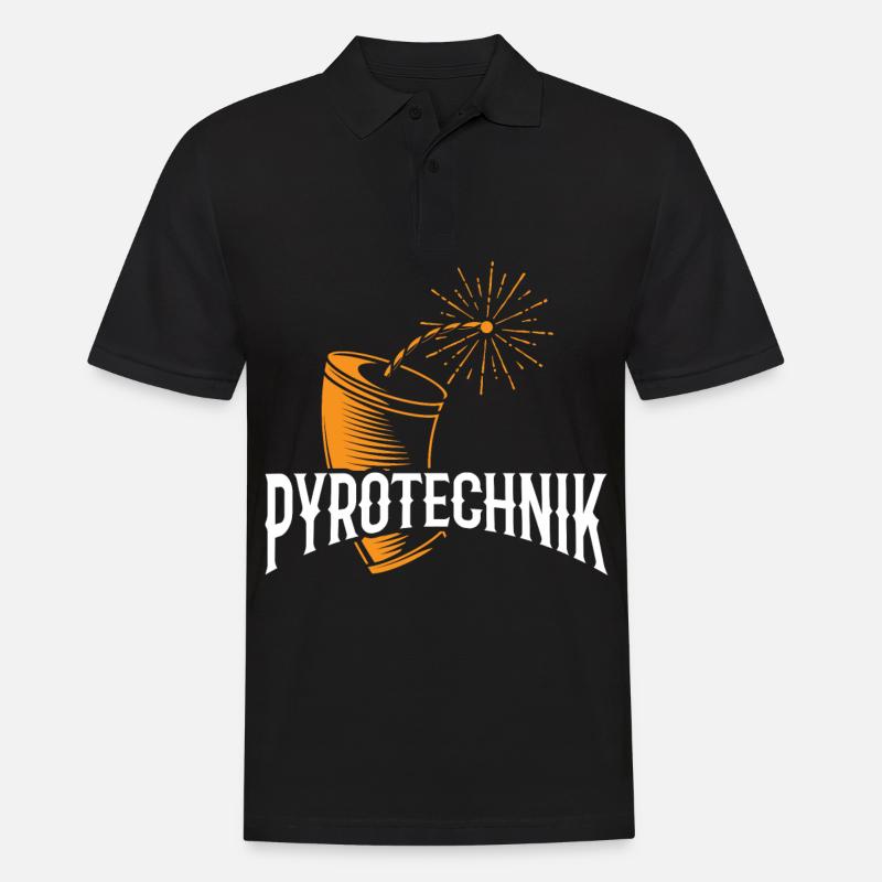PYROTECHNIK Feuerwerk Feuerwerker Pyro Techniker - Männer Poloshirt - Schwarz