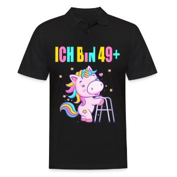 50 Jahre Einhorn ich bin 49+ 50. Geburtstag - Männer Poloshirt - Schwarz - Vorne - Kai (181cm)