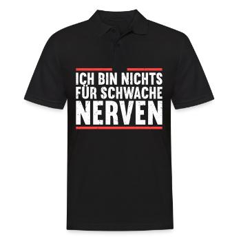 Ich bin nichts für schwache Nerven - Männer Poloshirt - Schwarz - Vorne - Kai (181cm)