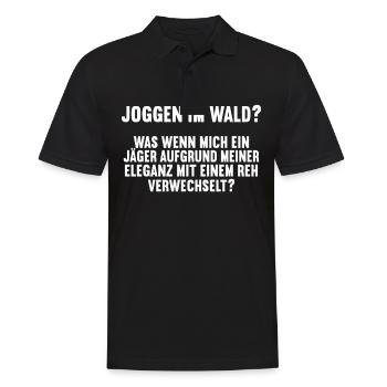 Joggen im Wald Was wenn Jägermich mit Reh - Männer Poloshirt - Schwarz - Vorne - Kai (181cm)
