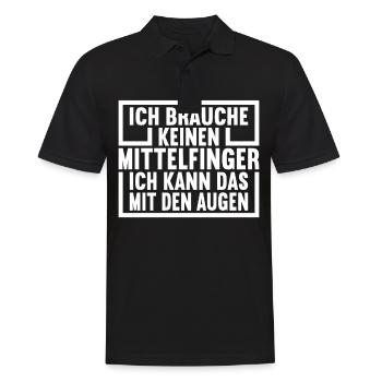 Ich brauche keine Mittelfinger Ich kann das mit - Männer Poloshirt - Schwarz - Vorne - Kai (181cm)