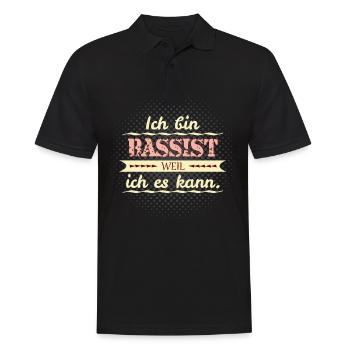 bassist weil ich es kann - Männer Poloshirt - Schwarz - Vorne - Kai (181cm)