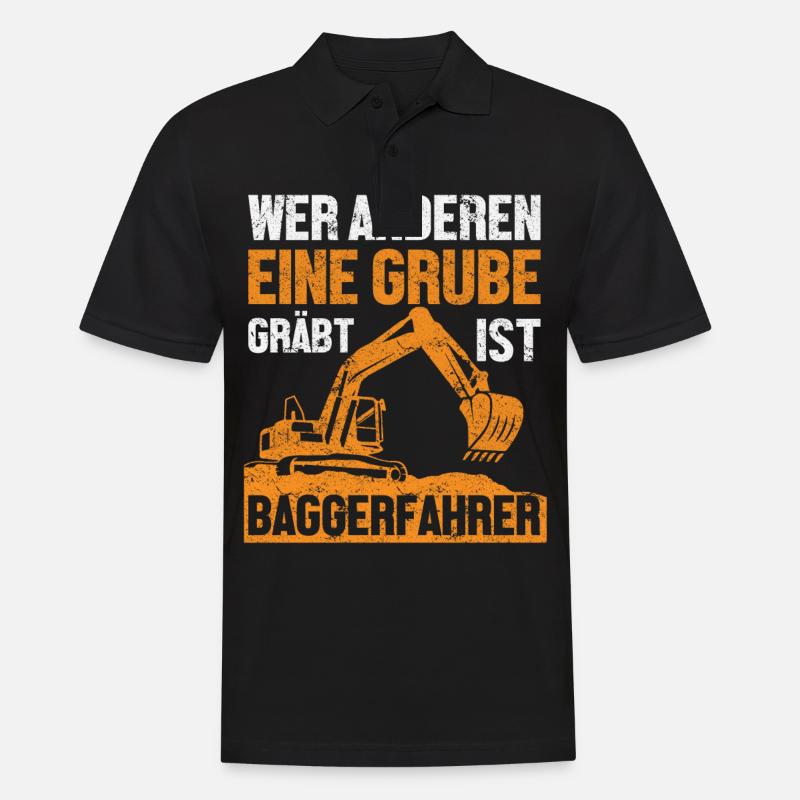 Bagger Baggerfahrer Baggerführer - Männer Poloshirt - Schwarz