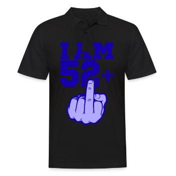 ICH BIN 52 MITTELFINGER 52 Geburtstag Papa Kollege - Männer Poloshirt - Schwarz - Vorne - Kai (181cm)