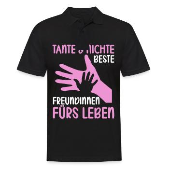 Tante und Nichte beste Freundinnen fürs Leben - Männer Poloshirt - Schwarz - Vorne - Kai (181cm)