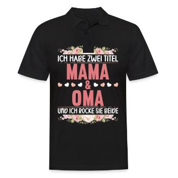 Ich habe zwei Titel Mama und Oma und ich Rocke sie - Männer Poloshirt - Schwarz - Vorne - Kai (181cm)