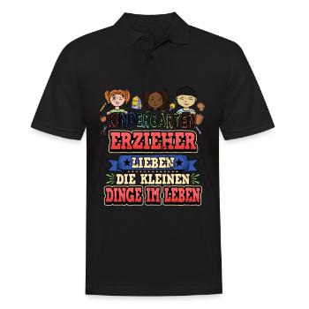 Erzieher Spruch Lustig Süß Kindergarten Geschenk - Männer Poloshirt - Schwarz - Vorne - Kai (181cm)