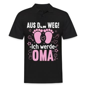 Aus dem Weg ich werde Oma von einem Mädchen - Männer Poloshirt - Schwarz - Vorne - Kai (181cm)
