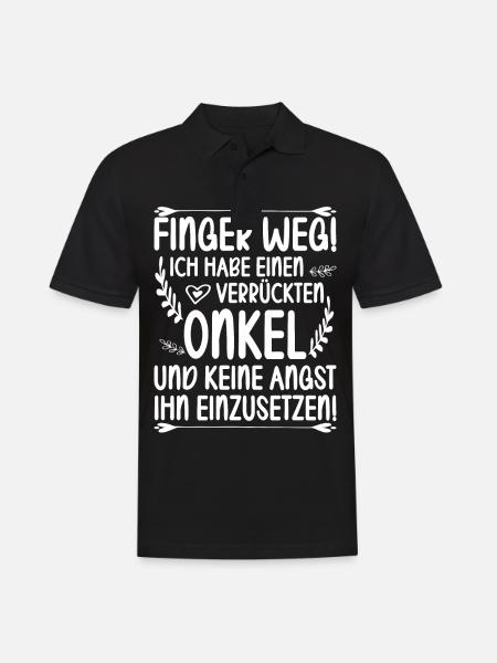 Finger weg ich habe einen verrückten Onkel und - Männer Poloshirt - Schwarz