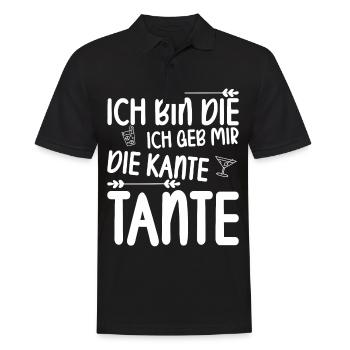 Ich bin die ich geb mir die Kante Tante - Männer Poloshirt - Schwarz - Vorne - Kai (181cm)