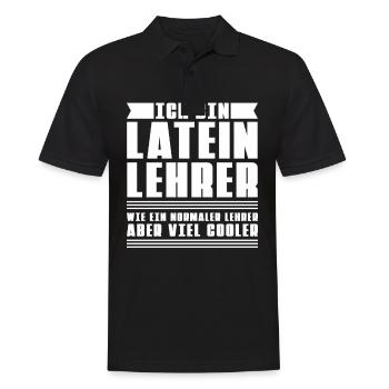 Latein Lehrer - Männer Poloshirt - Schwarz - Vorne - Kai (181cm)
