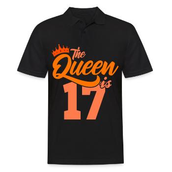 BIRTHDAY QUEEN 17 Geburtstag Schwester 17 Jahre - Männer Poloshirt - Schwarz - Vorne - Kai (181cm)