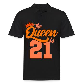 BIRTHDAY QUEEN 21 Anniversaire Sœur 21 ans - Polo Homme - noir - Devant - Kai (181cm)