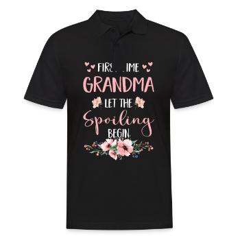 La future grand-mère Omi Fleurs Grands-parents les plus grands - Polo Homme - noir - Devant - Kai (181cm)