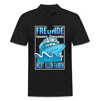 Lustige Kreuzfahrt Urlaub Meer Sprüche Geschenk - Männer Poloshirt - Schwarz - Vorne - Kai (181cm)