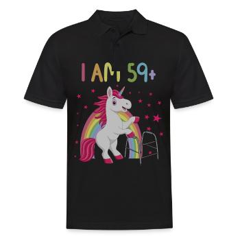 60 years unicorn I am 59+ 60th birthday - Men's Polo Shirt - black - Front - Kai (181cm)