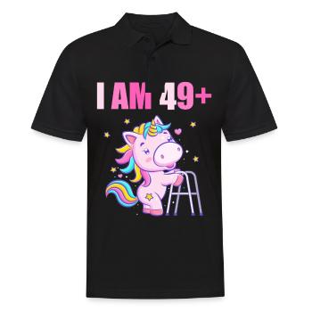 50 ans de licorne J’ai 49 ans+ 50 ans - Polo Homme - noir - Devant - Kai (181cm)