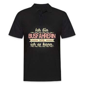 busfahrerin weil ich es kann - Männer Poloshirt - Schwarz - Vorne - Kai (181cm)