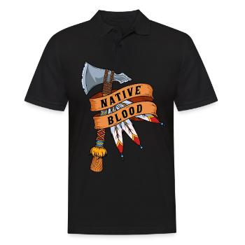 Indianer - Männer Poloshirt - Schwarz - Vorne - Kai (181cm)