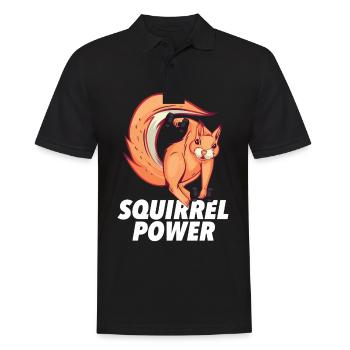 squirrel - Men's Polo Shirt - black - Front - Kai (181cm)